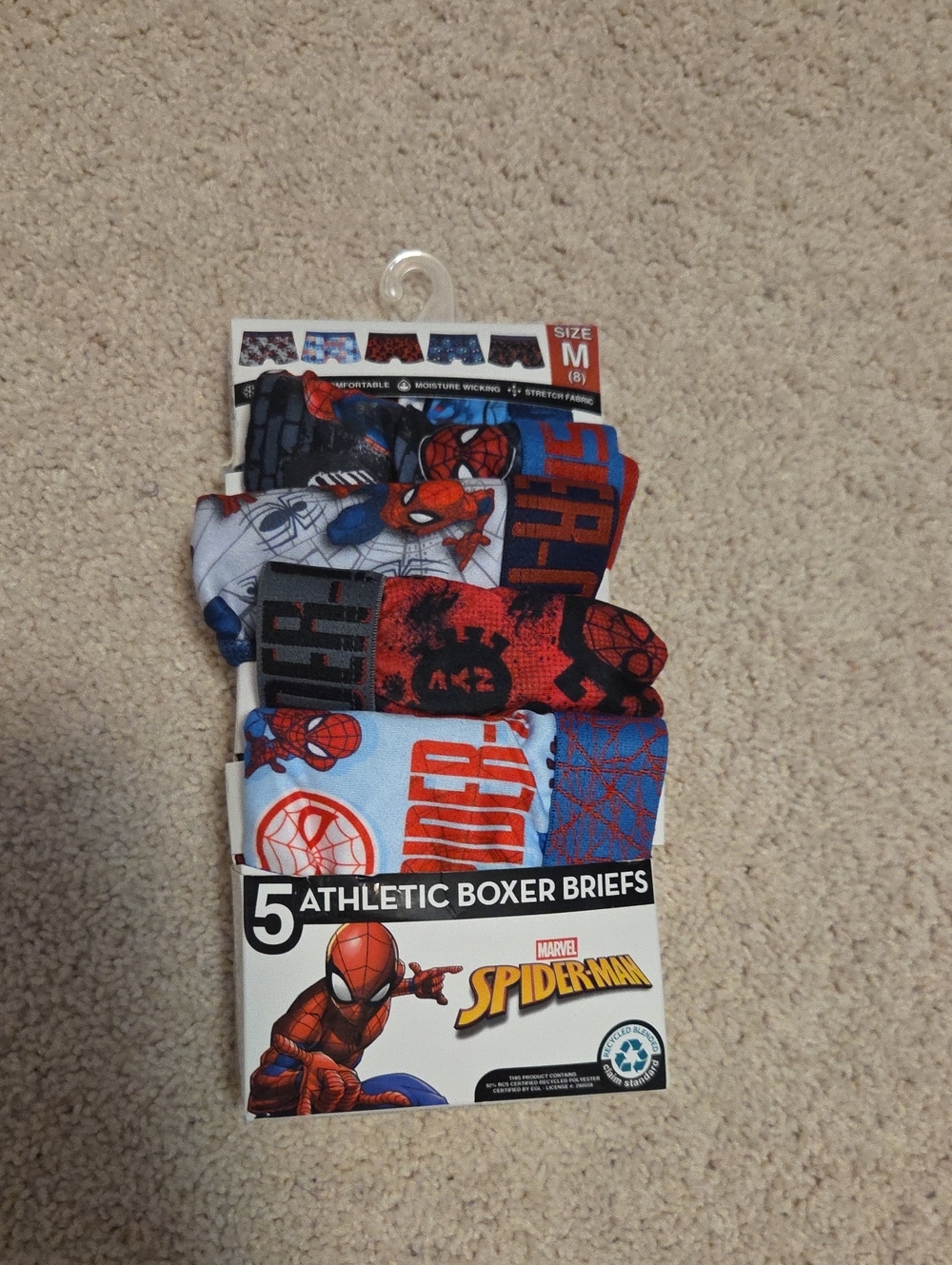 Marvel Spider-Man Boys' Red & Blue Athletic Boxer Briefs - 5 Pack